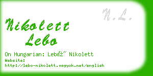 nikolett lebo business card